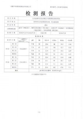 五河縣淮河石化國(guó)防路加油站項(xiàng)目竣工環(huán)境保護(hù)驗(yàn)收監(jiān)測(cè)報(bào)告